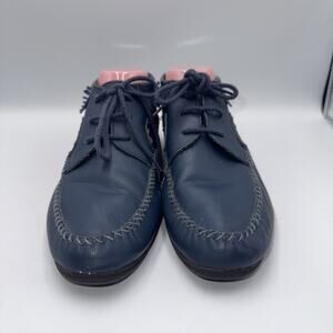Hunters Run Blue Leather Fringe Lace Up Moccasins Shoes Women’s Size‎ 10M